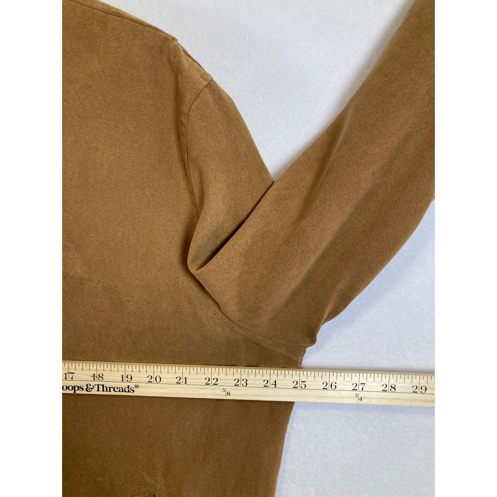 Western Studio Bill Blass Mens Large Tan Faux Suede Harrington Jacket Vintage L - Picture 7 of 11